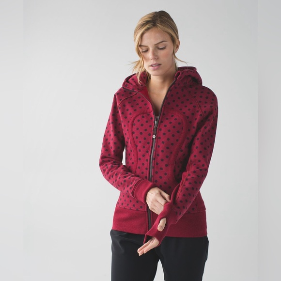 Lululemon Scuba Hoodie II Ghost Dot Heathered Cranberry Bordeaux Drama - Picture 6 of 17